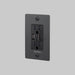 Buster + Punch 1-Gang Duplex Outlet with USB-A & USB-C – Linear - Smoked Bronze / With Logo - 1G USB A + C Outlets