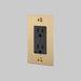 Buster + Punch 1-Gang Duplex Outlet – Cross - Brass / With Logo - 1G Duplex Outlets