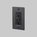 Buster + Punch 1-Gang Duplex Outlet with USB-A & USB-C – Cross - Smoked Bronze / With Logo - 1G USB A + C Outlets