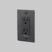 Buster + Punch 1-Gang Duplex Outlet – Cross - Black / With Logo - 1G Duplex Outlets