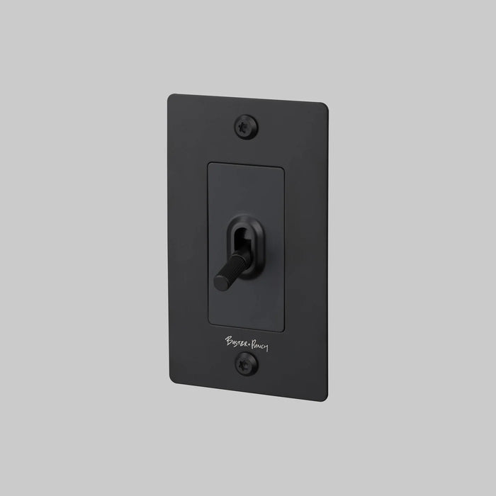 Buster + Punch 1-Gang Toggle Switch – Linear - Black / With Logo - 1G Toggle