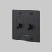 Buster + Punch 2-Gang Toggle Switch – Linear - Black / With Logo - 2G Toggle