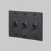 Buster + Punch 3-Gang Toggle Switch – Cross - Black / With Logo - 3G Toggle