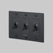 Buster + Punch 3-Gang Toggle Switch – Linear - Black / With Logo - 3G Toggle