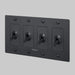 Buster + Punch 4-Gang Toggle Switch – Linear - Black / With Logo - 4G Toggle