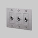 Buster + Punch 3-Gang Toggle Switch – Cross - Steel / Without Logo - 3G Toggle