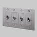 Buster + Punch 4-Gang Toggle Switch – Cross - Steel / With Logo - 4G Toggle