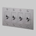 Buster + Punch 4-Gang Toggle Switch – Linear - Steel / With Logo - 4G Toggle