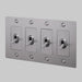 Buster + Punch 4-Gang Toggle Switch – Linear - Steel / Without Logo - 4G Toggle