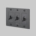 Buster + Punch 3-Gang Toggle Switch – Linear - Smoked Bronze / With Logo - 3G Toggle