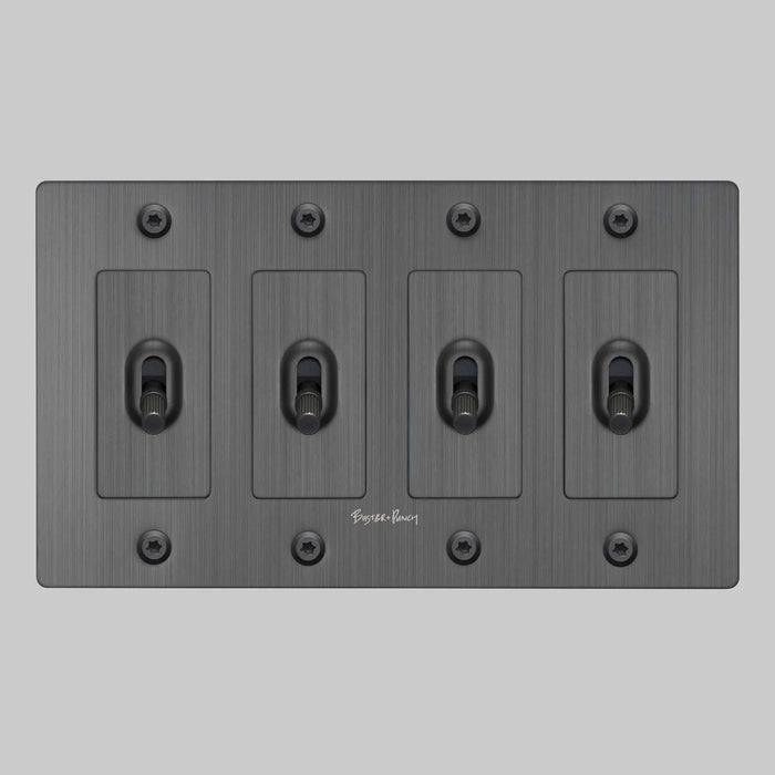 Buster + Punch 4-Gang Toggle Switch – Linear - 4G Toggle