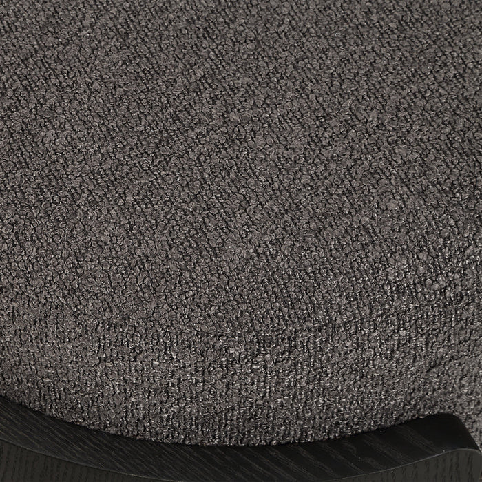 Renwil Capsula Black Wood and Charcoal Linen Ottoman