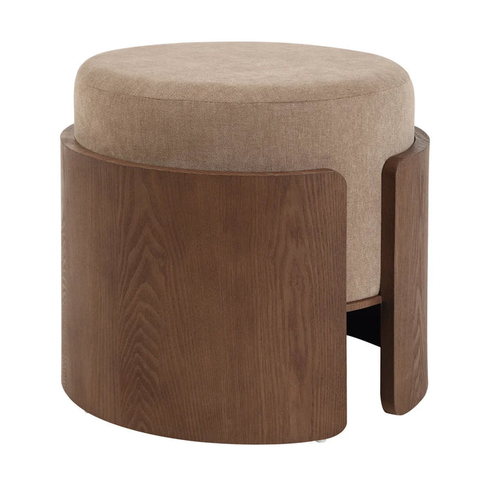 Renwil Capsula Light Brown Linen Ottoman