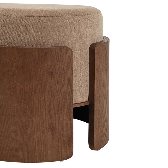 Renwil Capsula Light Brown Linen Ottoman
