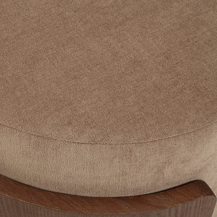 Renwil Capsula Light Brown Linen Ottoman
