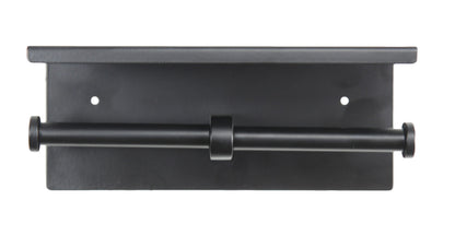 Frost 1131 Surface Mounted Double Toilet Paper Holder with Shelf, Matte Black