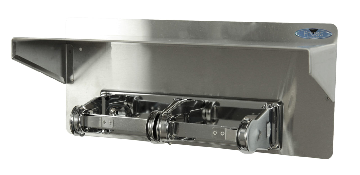 Frost 158-10 Double Roll Toilet Tissue Dispenser with Shelf