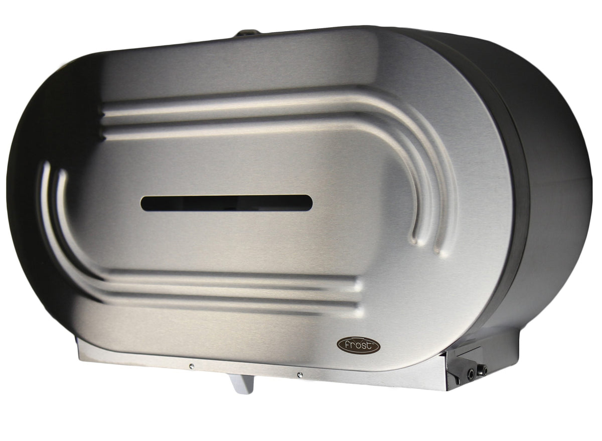 Frost 169 Universal Jumbo Double Toilet Tissue Dispenser, Stainless Steel