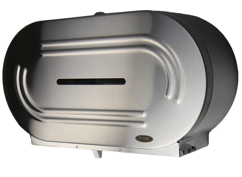 Frost 169 Universal Jumbo Double Toilet Tissue Dispenser, Stainless Steel