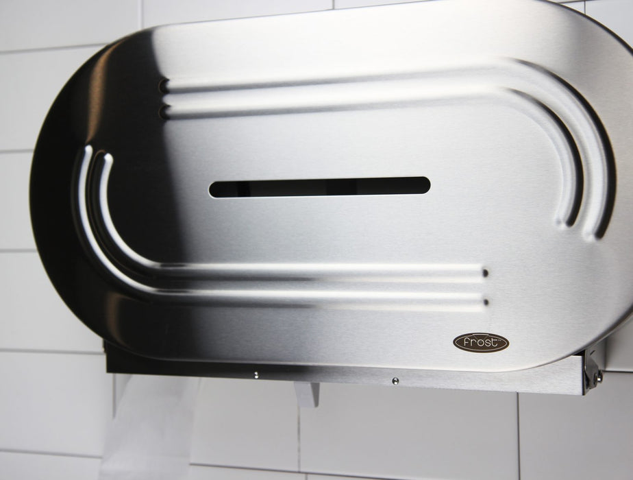 Frost 169 Universal Jumbo Double Toilet Tissue Dispenser, Stainless Steel