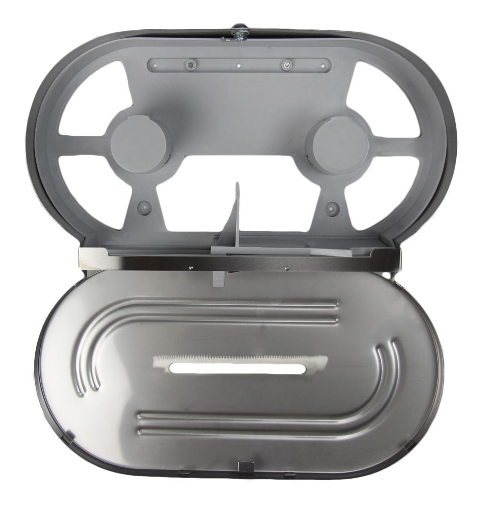 Frost 169 Universal Jumbo Double Toilet Tissue Dispenser, Stainless Steel