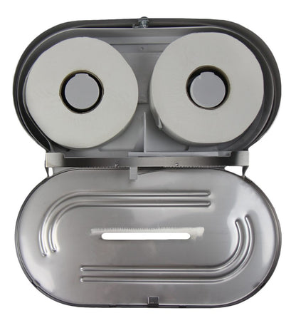 Frost 169 Universal Jumbo Double Toilet Tissue Dispenser, Stainless Steel