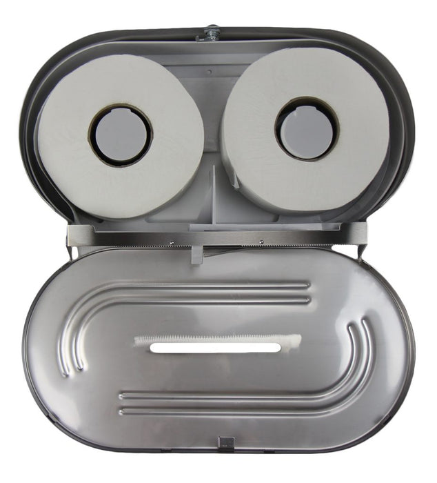 Frost 169 Universal Jumbo Double Toilet Tissue Dispenser, Stainless Steel