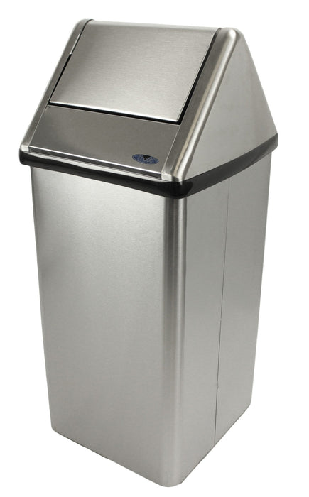 Frost 301 Free Standing Swing Top Waste Receptacle, Stainless Steel