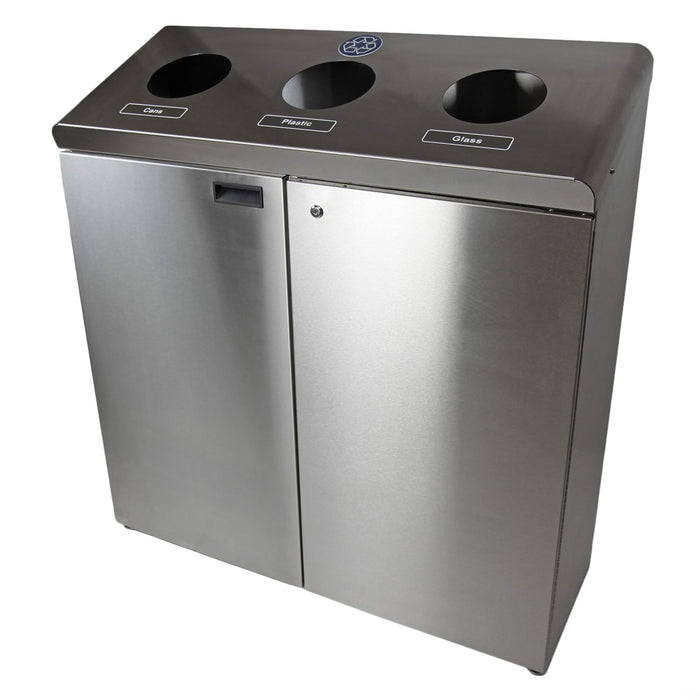 Frost 316 Floor Standing Recycling Station, Stainless Steel
