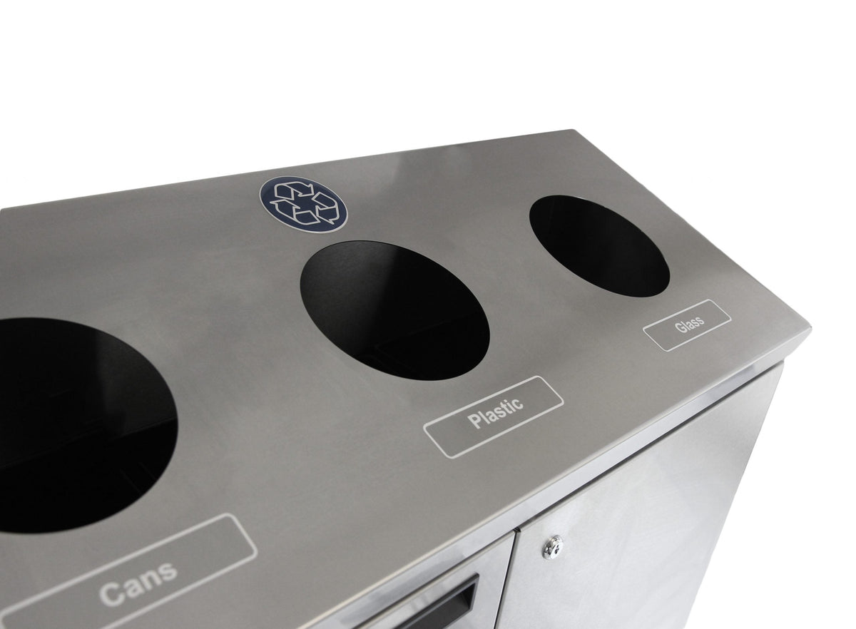 Frost 316 Floor Standing Recycling Station, Stainless Steel
