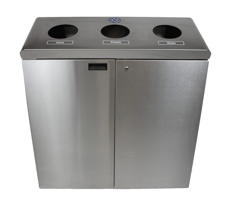 Frost 316 Floor Standing Recycling Station, Stainless Steel