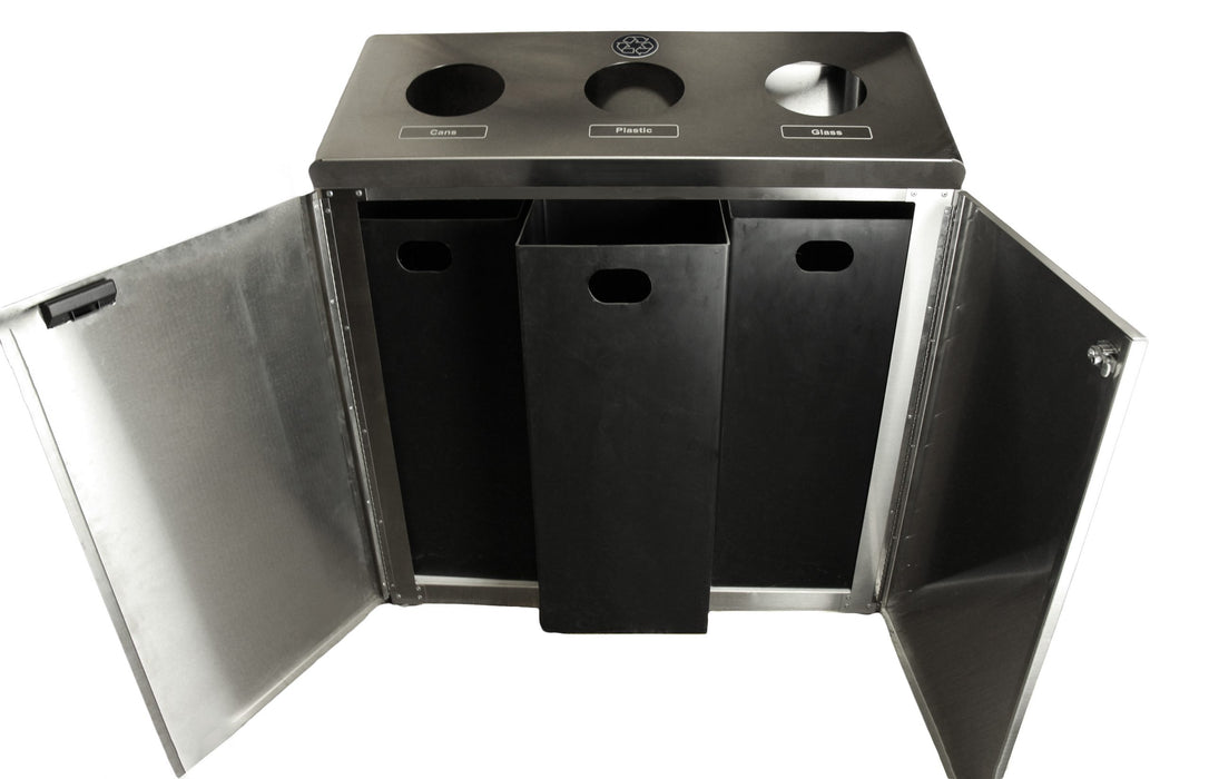 Frost 316 Floor Standing Recycling Station, Stainless Steel