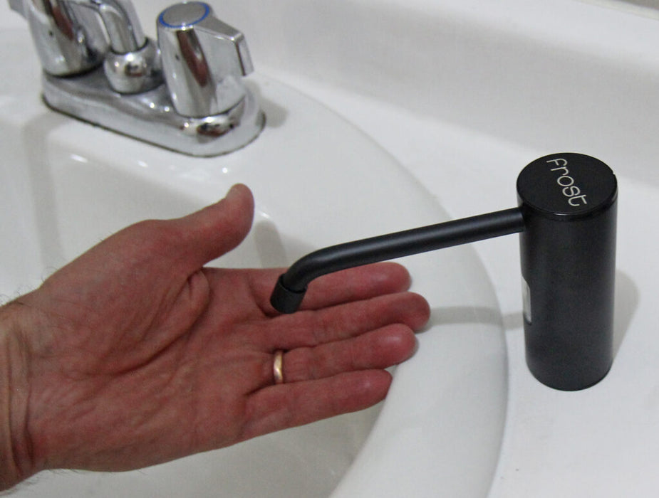 Frost 716-BLK Counter Mounted Automatic Liquid Soap/Sanitizer Dispenser, Matte Black