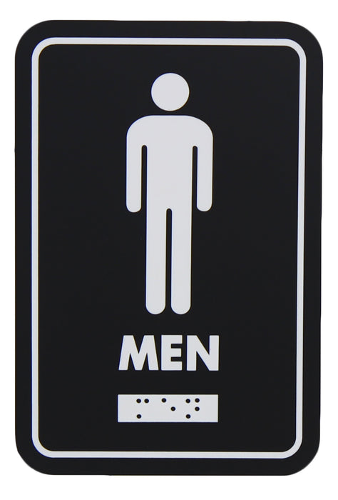 Frost 960 Washroom Signage – Male with Braille Emboss, Black