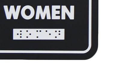Frost 961 Washroom Signage – Female with Braille Emboss, Black