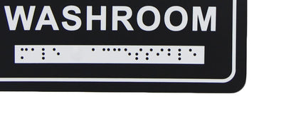 Frost 962 Washroom Signage- Male/Wheelchair with Braille Emboss, Black