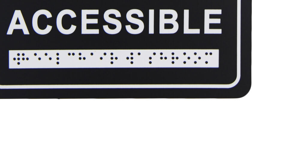 Frost 964 Washroom Signage – Wheelchair with Braille Emboss, Black