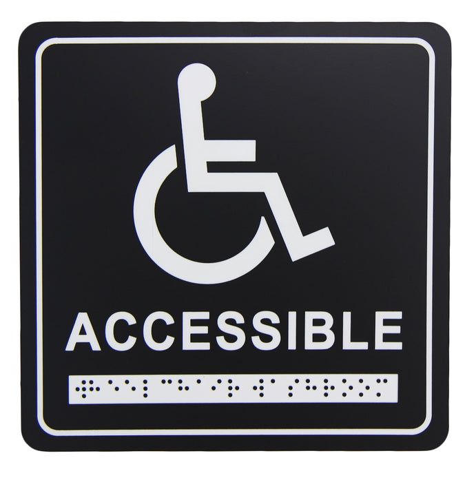 Frost 964 Washroom Signage – Wheelchair with Braille Emboss, Black