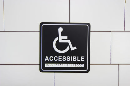 Frost 964 Washroom Signage – Wheelchair with Braille Emboss, Black