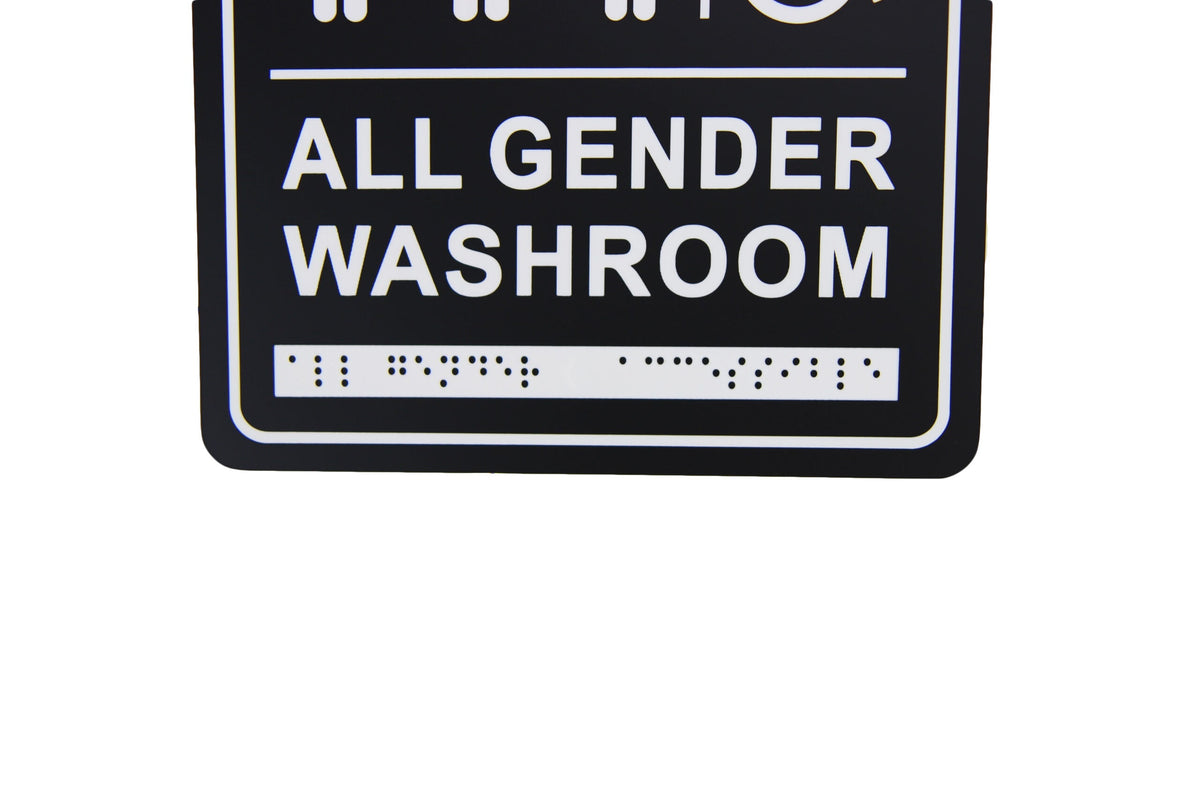 Frost 966 Washroom Signage- Gender Neutral/Wheelchair with Braille Emboss, Black