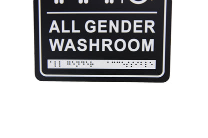 Frost 966 Washroom Signage- Gender Neutral/Wheelchair with Braille Emboss, Black