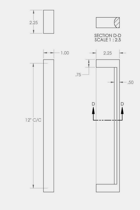 Poignée de tirage pour porte de style échelle CBH 310