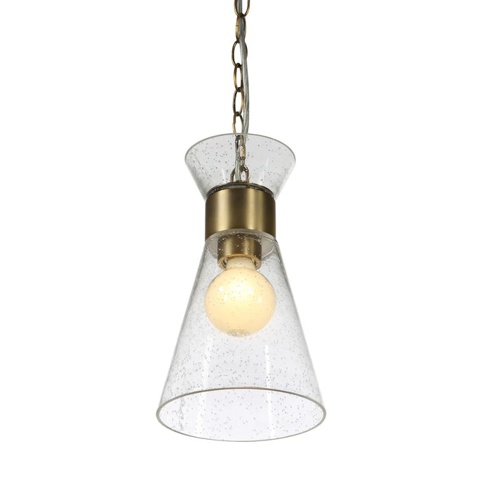 Viviana Clear Seeded Glass Pendant – Antique Brass