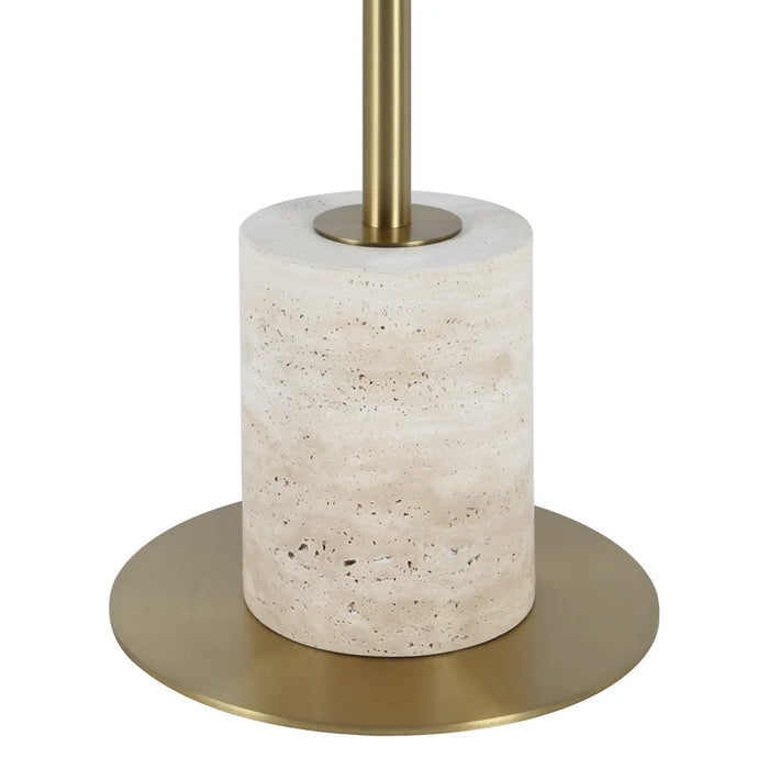 Renwil Pownal Antique Brass Floor Lamp with Glass Shelf