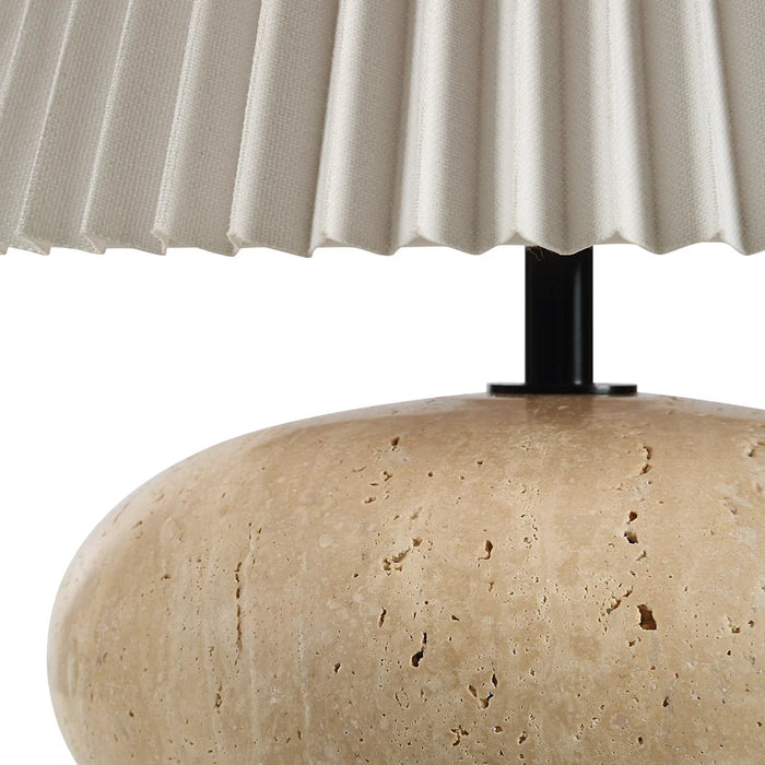 Lampe de table Lechuga de Renwil – Lin beige et avoine