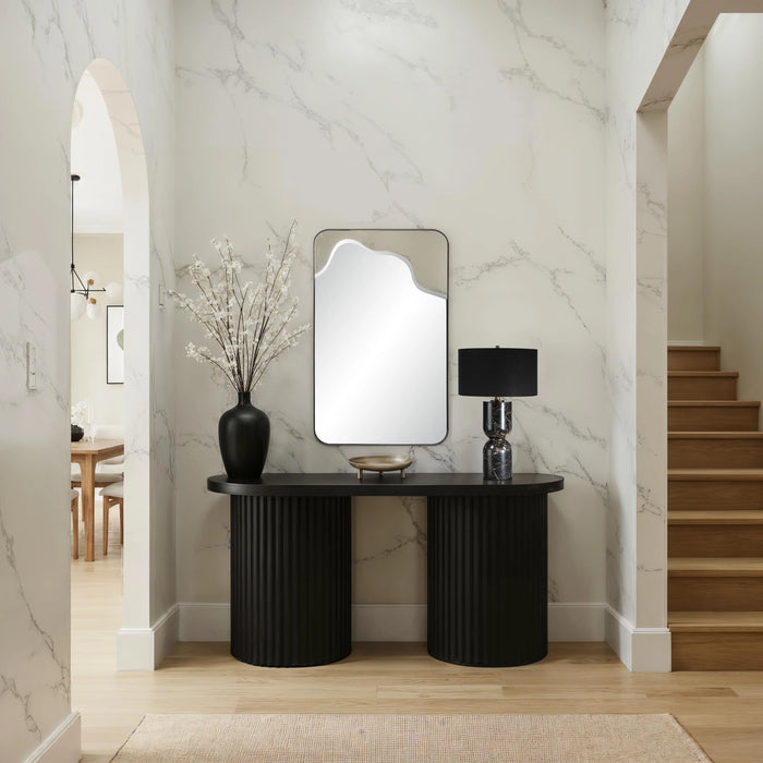 Miroir mural Sodalite Renwil – Cadre décoratif en fer couleur champagne