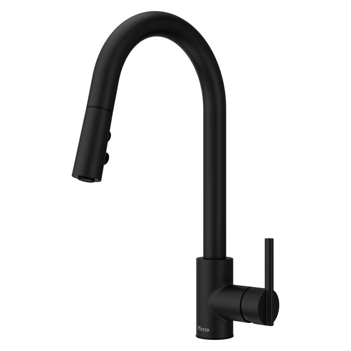 Brislin 1-Handle Pull-Down Kitchen Faucet - Matte Black - Pull-Down