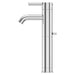 Pfister Contempra single-control vessel bathroom faucet in polished chrome, side view showcasing the high arc spout and slim lever handle.