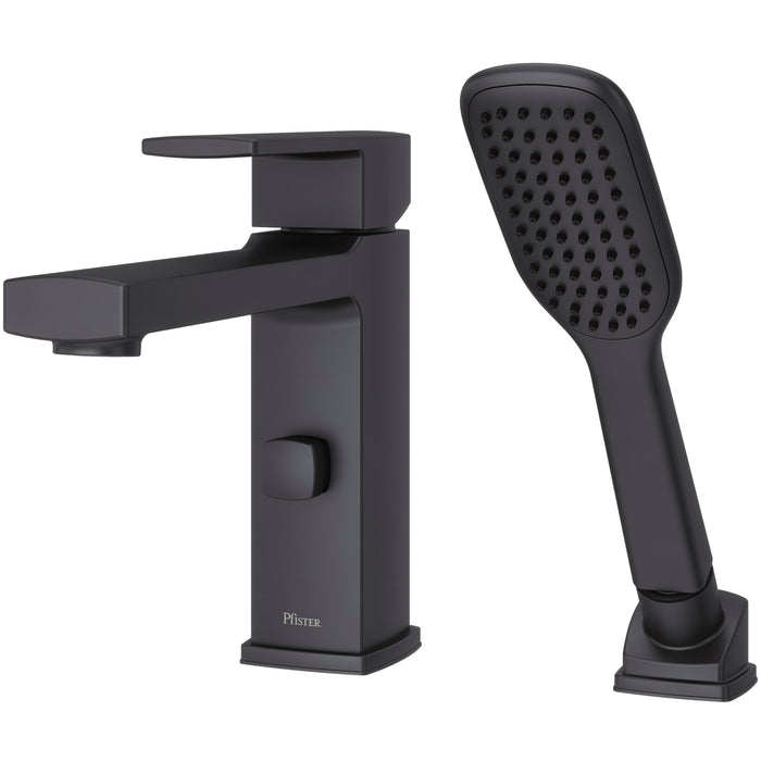 Deckard 1-Handle Roman Tub Faucet and Hand Shower - Matte Black - Tub Faucet