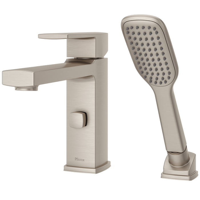 Deckard 1-Handle Roman Tub Faucet and Hand Shower - Brushed Nickel - Tub Faucet
